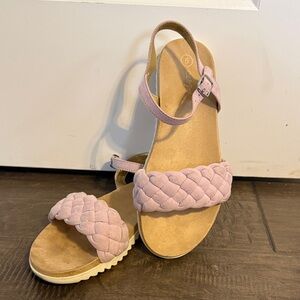 Cat & Jack Braided Light Pink Ankle Strap Sandals